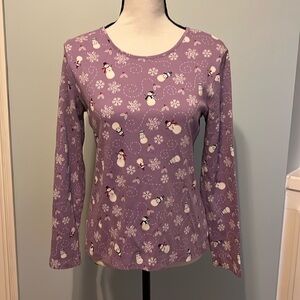 Croft & Barrow Snowman Blouse